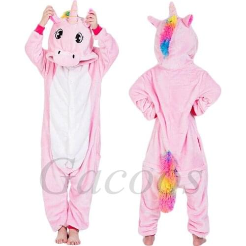 Girl Onesie Baby Unicorn Pajamas Toddler Boys Kigurumi Stitch Sleepwear Winter Flannel Animal Kids Cosplay Costume Child Pijamas