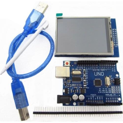 2.8 Inch TFT LCD Touch Screen Display Module + UNO R3 Development Board + USB Cable Compatible with UNO