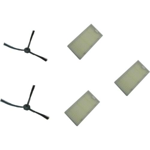Side brushes X 2pcs (1set)+ hepa Filter X3pcs for ECOVACS panda X500 X600 CR120