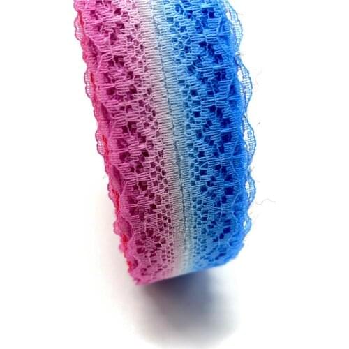 5Yards 28mm Double color Wide Bilateral Handicrafts Embroidered Net Lace Trim Ribbon Wedding Birthday Christmas Decorations #03