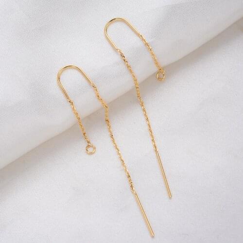6pcs Gold Copper Ear Line Chains DIY Earrings Making Women Handmade Ear Jewelry Accessories