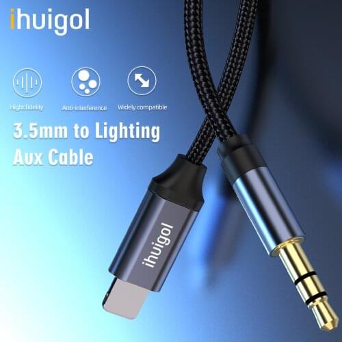 !ACCEZZ Aux Audio Cable to 3.5mm Jack Female Speaker Cable For Headphone Headset Aux Cord For iphone 7 8 X XS MAX XR Converter