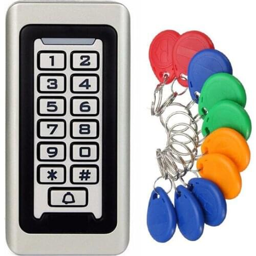KINJOIN Standalone Access Controller With 10pcs EM Keychains RFID Control Keypad Digital Panel Card Reader For Door Lock System