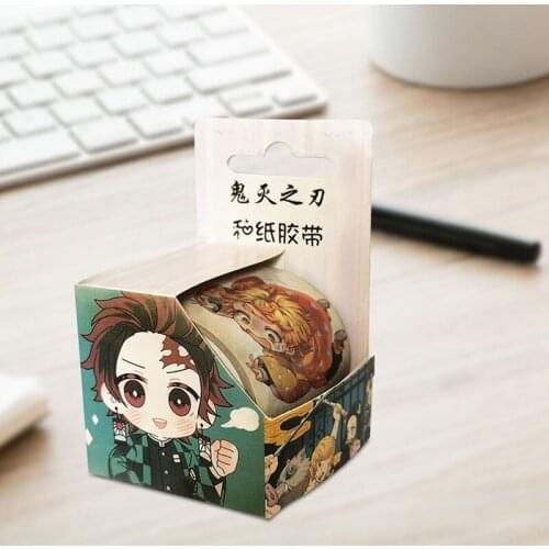 Anime Demon Slayer Kimetsu No Yaiba DIY Paper Washi Tape Adhesive Decoration Masking Tape DIY Scrapbooking Sticker