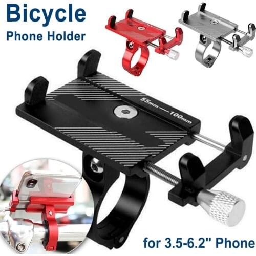 Aluminum Alloy Bicycle Phone Holder Motorcycle Handlebar Mount for 3.5-6.2" Smart Phone for iPhone Xs Max Xr X 8 Samsung Xiaomi