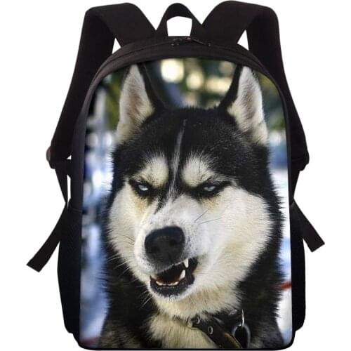 HYCOOL 3D Dog Husky 5-12 Year Old School Bags For Boys Horse Backpacks Child Book bag Kids Shoulder Bag Satchel Knapsack