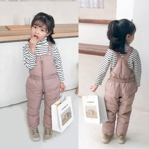 Children Winter Pants Kids Warm Overalls Girls Boys Winter Thick Cotton Filling Pants Toddler Trousers Kids Pants Outwear