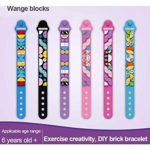 DIY Dot Building Block Bracelet Creative Adjustable Educational Unisex Animal Knowledge Marine Silicone Cartoon Blocks Toys