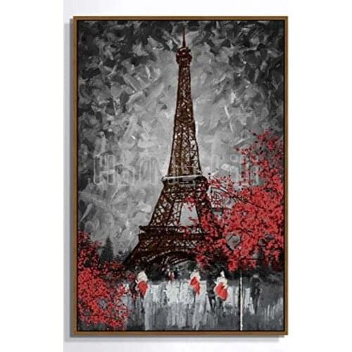 Eiffel Tower Oil Painting Engraving Home Art Adorns Living Room Bedroom