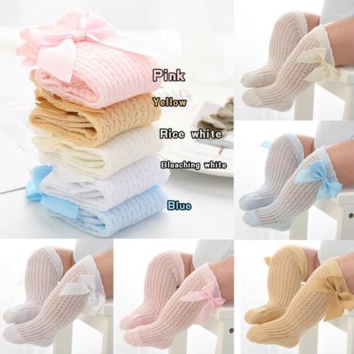 Focusnorm Newborn Baby Socks Solid Color Baby Girl Boy Socks Infant Toddler Knee High Sock