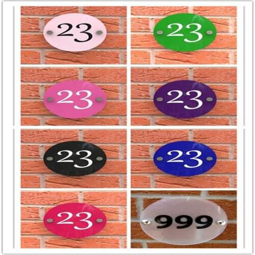 Customized House Number Plaques Sign Acrylic Door Sign Street Name Multicolor 2 Sizes