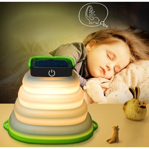 Camping Outdoor Solar Light LED Mini Waterproof Folding Lantern LED Hanging Flashlight Tent Lamp USB Port Portable Night Light