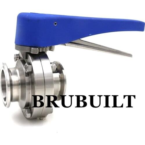1.5" Tri Clover Bufferfly Valve - Squeeze Trigger, Sanitary Valve, Beer Hardware, SS304