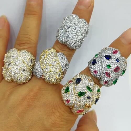 GODKI Luxury Trendy Bold Statement Rings with Zirconia Stones 2020 Women Engagement Party Jewelry High Quality
