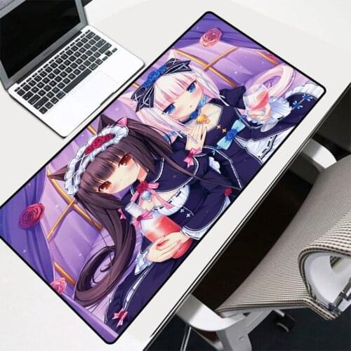 Catgirl Anime Big Party Mice Pad LED RGB Colorful 3 Model 1.8m USB Cable Thickness 3mm/4mm with Sewn Edges Mousepads