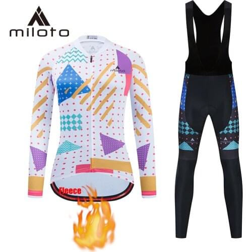 MITOTO Women Winter Cycling Clothing Bike Clothes Set Thermal Fleece Bicycle Jersey Ladies Uniform Sport Dress Mtb Dress kit