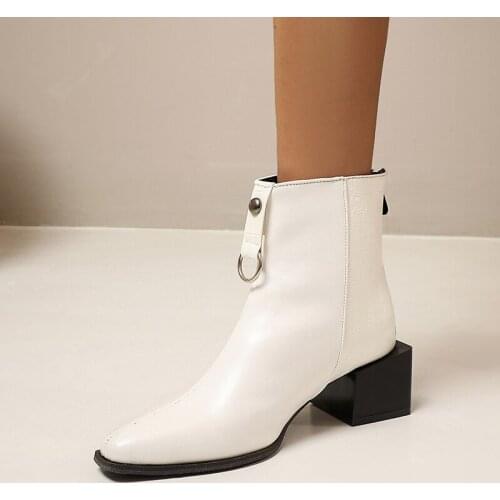 Fashion Snake Print Pu Women Ankle Boots Zip Pointed Toe Footwear Thick High Heels Female Boot Party Shoes Women 2020 New Winter