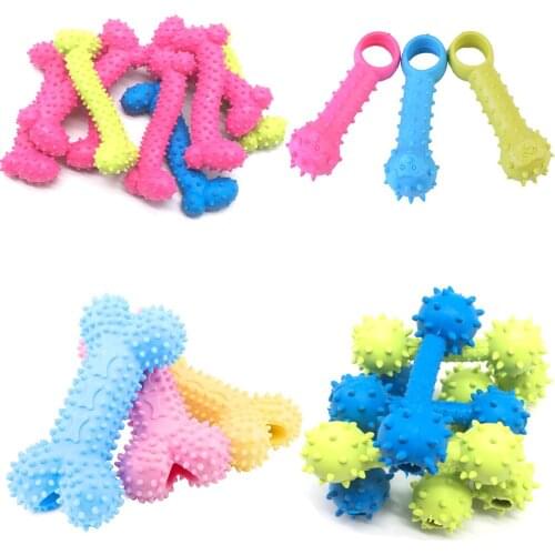 Teeth Cleaning Toy Set Dog Pet Rubber Bite Resistant Non-toxic Puppy Squeaky Chew Tooth Training Fun Exercise Interactive Toys