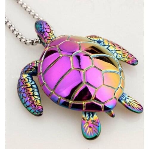 2021 New Trendy Turtle Pendant Necklace Womens Necklace Fashion Metal Animal Cute Accessories Party Gift Four Colors Wholesale