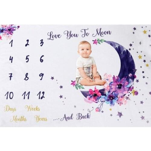 Newborn baby Monthly Growth Milestone Blanket photography props Background Cloth for Rug baby boy girls Photography Accessories