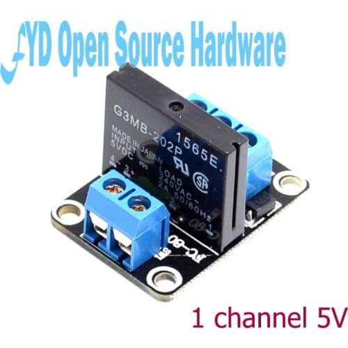 5pcs 1 Channel 5V SSR G3MB-202P Solid State Relay Module 240V 2A Output with Resistive Fuse