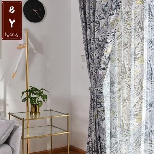 Windows Curtain Blackout Modern Minimalist Polyester Cotton Printed Curtains for Living Dining Room Bedroom Customized