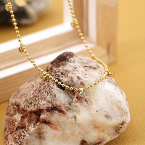 Original s925 sterling silver Europe & American popular 18k gold zircon beads clavicle necklace 2021 women DIY fine jewelry gift