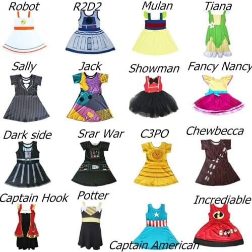 Girls Olaf Dress Elsa 2 New Princess Dress Costume Christmas Halloween Blue Dress Snow Ice Queen Anna Dress Up Tiana Minni Dress