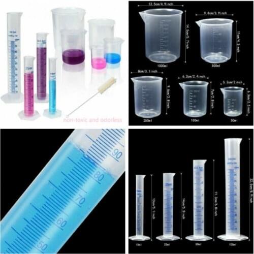 10ml 25ml, 50ml, 100ml,Translucent Plastic Measuring Cylinder for Lab Supplies Laboratory Tools Graduated Measuring Cylinder Too