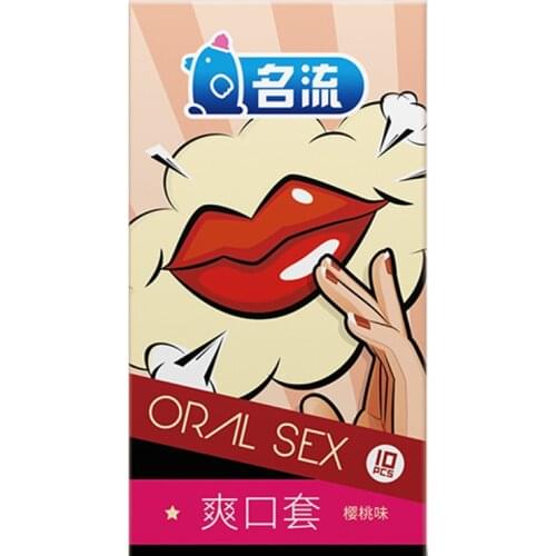 10Pc/box Women Mouth Oral Sex Condom Penis Sleeve Oral Sex Blowjob Natural Latex Condoms for Adults Sex Toys Smooth Cherry Taste