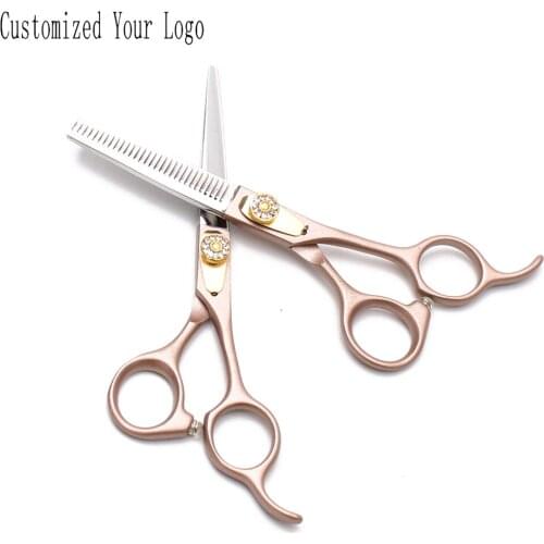 Professional Grooming Scissors 5.5" 440C Customized Logo Dog Scissors Straight Shears Thinning Shears Pet Scissors Add Bag C9105