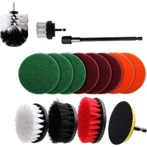 Brush Accessories, Drilling Tools, 15-Part Cleaning Brushes with Brushes, Polishing Accessories for Bathroom Tiles