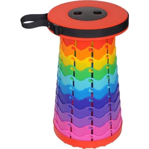 Net red rainbow thickened folding stool adjustable portable outdoor travel chair fishing train family stool