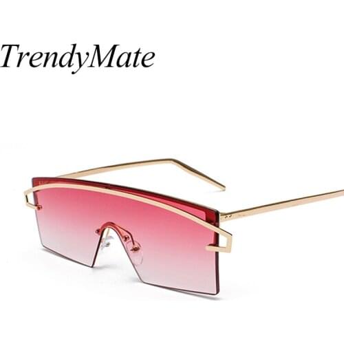 2018 Big Size Narrow Rectangle Sunglasses Women Men Brand Red Clear Lens Skinny Slim Wire Retro Sun Glasses Shades 1512T