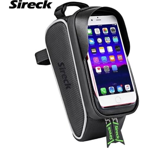 Sireck Bicycle Bag Waterproof MTB Bike Saddle Bag Touchscreen Reflective Cycling Front Tube Bag Bike Accessories Bolsa Bicicleta