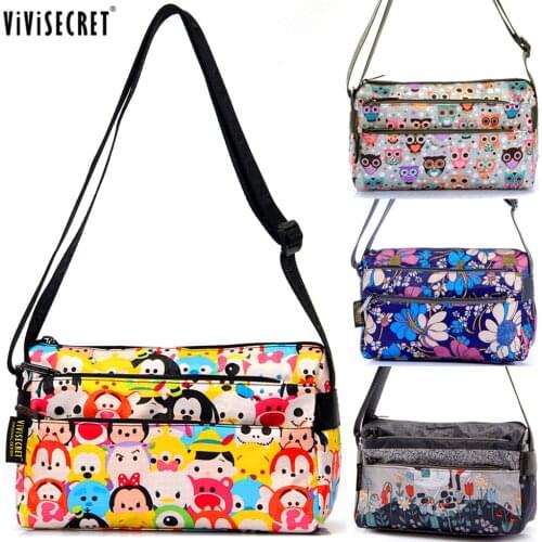 Women Messenger Bags Handbag Lady Causal Small Cross Body Floral Cartoon Tsum Bag Hobo Mujer Bag For Girl Bolsa Feminina Purse