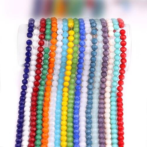 ZHUBI 70pcs Crystal Faceted Glass Round Ball Loose Bead 8mm Crafts Beads For Jewelry Making DIY Charm Bracelet Wholesale Beads