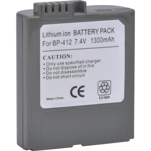 1PC 1300mAh BP-412 BP 412 Li-ion Battery for Canon BP-407,BP-412, BP-422,MV3,DM-MV4i,MVX10i,Elura 10,Elura 10MC, Optura 300