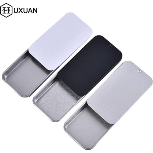 1pc Mini Iron Box Slide Cover Storage Box Wedding Jewelry Pill Cases Portable Tin Boxes Container Cosmetic Organizer
