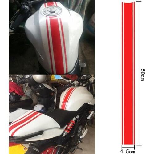 1pcs 50cm*4.5cm Reflective Motorbike Decal Fuel Tank Cap Stripe Sticker Diy Tape Self-adhesive Sticker Motor Bike Styling