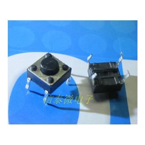 100pcs 6*6*5MM Tactile Switch 4 pins Micro Switch 4-Pin DIP Momentary Tact Switch 6X6X5mm Through-Hole