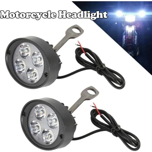 2Pcs Motorcycle Headlight Super White Spot Lamp With Switch 12W LED Running Light Waterproof For Motorbike ATV Dirt Bike
