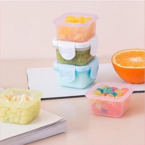 4 Pcs BPA Free Baby Food Storage Containers Baby Milk Powder Container Kids Snack Box Portable Food Freezer Fresh Cup 60 ml