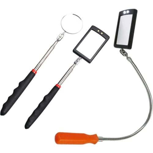 Auto LED Light Extendible Inspection Mirror Endoscope Car Chassis Angle View Automotive Telescopic Detection Tool Equipment