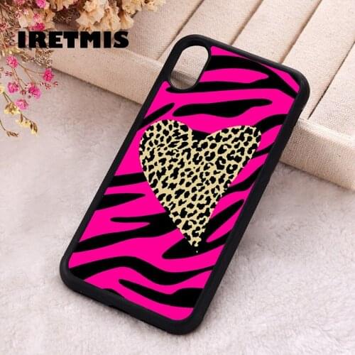 Iretmis 5 5S SE 2020 phone cover cases for iphone 6 6S 7 8 Plus X Xs Max XR 11 12 MINI Pro Soft Silicone TPU Leopard Zebra Love
