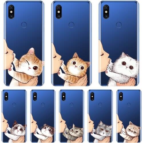 Back Cover For Xiaomi Mi Note Mix 1 2 2S 3 Silicone Kiss Cat Cute Cartoon Funny Kawaii For Xiaomi Mi Max 1 2 3 Phone Case