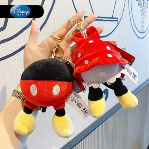 Disney Mickey Minnie Donald Duck Daisy Ass Series Plush keychain kids toys Cartoon couple Bag ornaments Creative holiday gifts