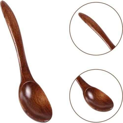 Elegant Coffee Color Olive Wood Spoon Polished Smooth Surface Comfortable Grip Handle