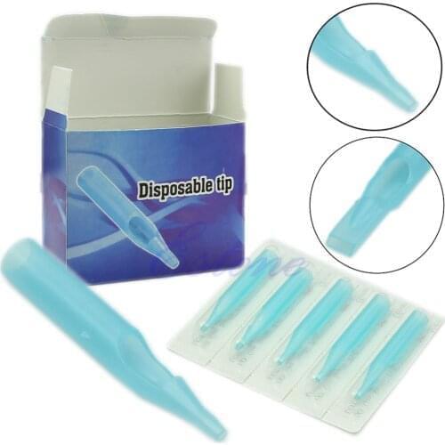 Hot Sale 50Pcs Blue Sterile Disposable Tattoo Nozzle Tips For Needle Tube Pick RT FT