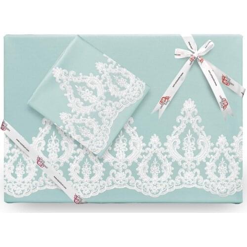 Queen French lace Duvet cover set Green